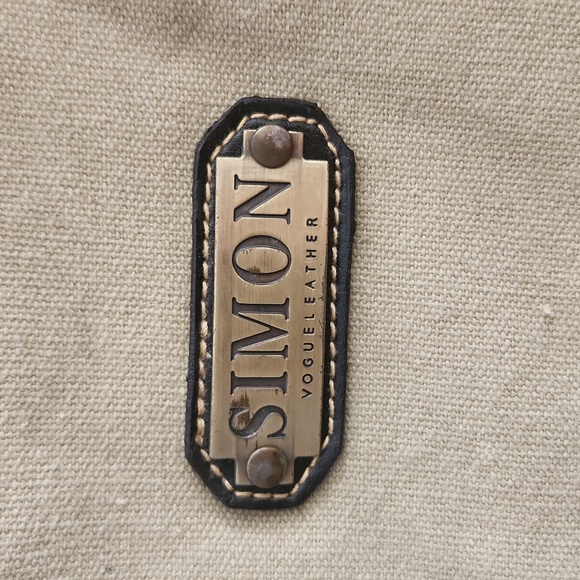 Simon Beige Canvas Messenger Bag - Picture 2 of 6